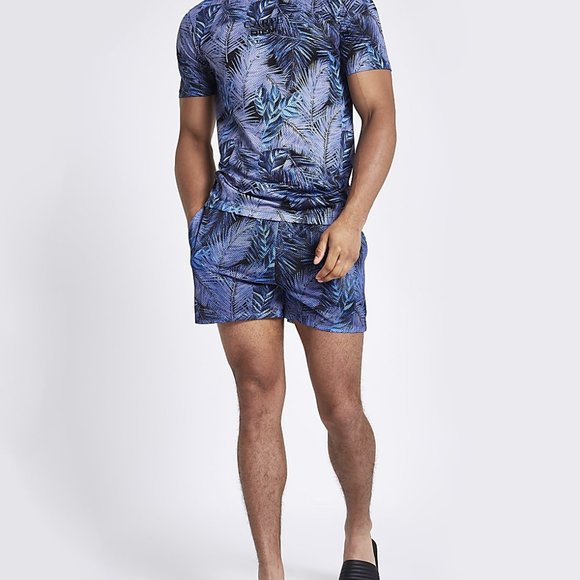Tropical Palm Lead Island Print Men's Shorts